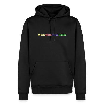 Arbeiten Sie mit Ihren Händen - Männer Premium Bio Hoodie - Schwarz - Vorne - Nico (187cm)
