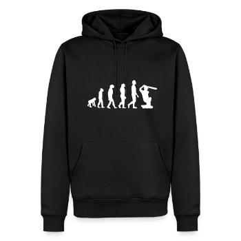 Evolution Cricket - Men’s Premium Organic Hoodie - black - Front - Nico (187cm)