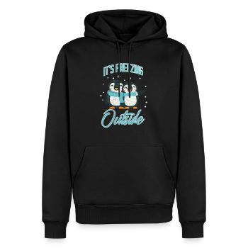 Pingouin oiseau Antarctique sud pôle nord pôle Arctique - Sweat à capuche Premium bio Homme - noir - Devant - Nico (187cm)
