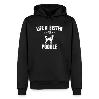 Pudel - Männer Premium Bio Hoodie - Schwarz - Vorne - Nico (187cm)