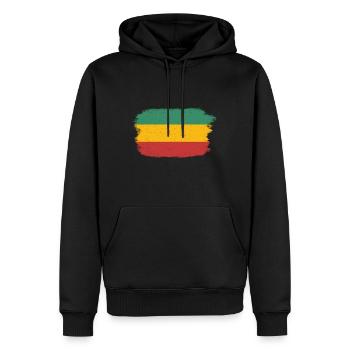 Cannabis Rasta Reggae Hanf Kiffen Geschenk - Männer Premium Bio Hoodie - Schwarz - Vorne - Nico (187cm)