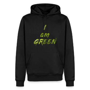 Je suis vert - Sweat à capuche Premium bio Homme - noir - Devant - Nico (187cm)