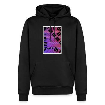 Piano piano clavier cadeau pianiste musicien - Sweat à capuche Premium bio Homme - noir - Devant - Nico (187cm)
