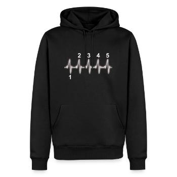 Circuit, moto, motocross, vélo, cadeau - Sweat à capuche Premium bio Homme - noir - Devant - Nico (187cm)