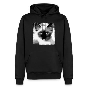 gxp heilige birma katze blaue augen vektor k sw - Männer Premium Bio Hoodie - Schwarz - Vorne - Nico (187cm)