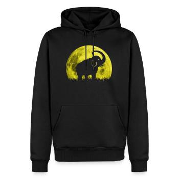 grande lune éléphant - Sweat à capuche Premium bio Homme - noir - Devant - Nico (187cm)