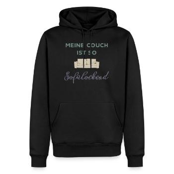 mon canapé - Sweat à capuche Premium bio Homme - noir - Devant - Nico (187cm)