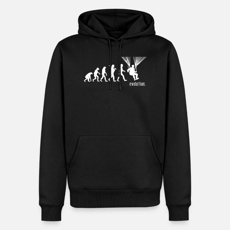 Paragliding Evolution Gleitschirm Evolution - Männer Premium Bio Hoodie - Schwarz