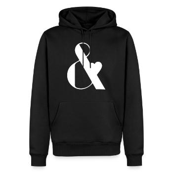 Et cadeau graphique design blanc - Sweat à capuche Premium bio Homme - noir - Devant - Nico (187cm)