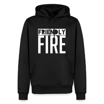 Friendly Fire - Gaming Gamer - Männer Premium Bio Hoodie - Schwarz - Vorne - Nico (187cm)
