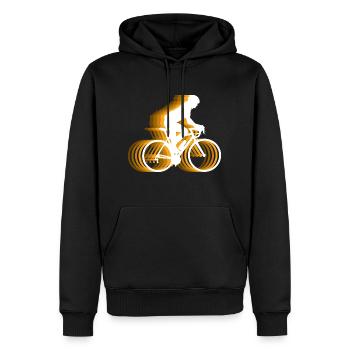 Lightning Bicycle Ride - cycliste avec effet de feu - Sweat à capuche Premium bio Homme - noir - Devant - Nico (187cm)