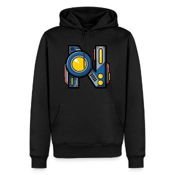 Buchstabe N Geschenk Name Roboter Technik nerd - Männer Premium Bio Hoodie - Schwarz - Vorne - Nico (187cm)