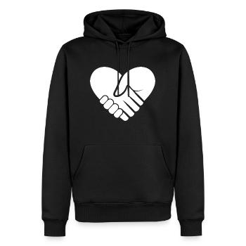 Liebe deinen Nächsten - Männer Premium Bio Hoodie - Schwarz - Vorne - Nico (187cm)
