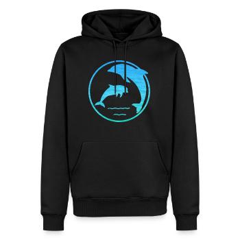dolphins - Men’s Premium Organic Hoodie - black - Front - Nico (187cm)
