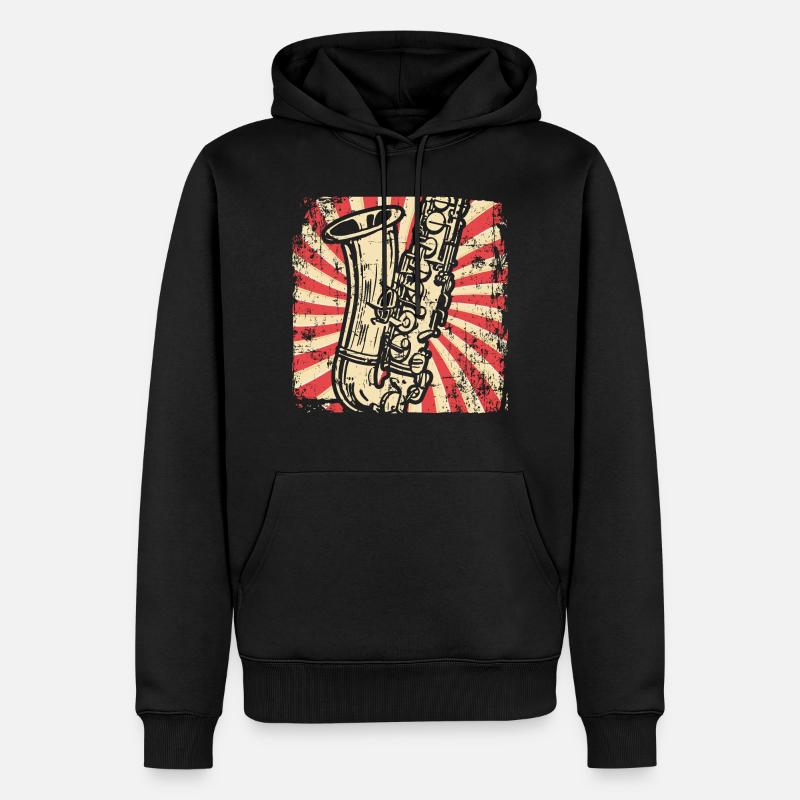 Saxophoniste - Sweat à capuche Premium bio Homme - noir