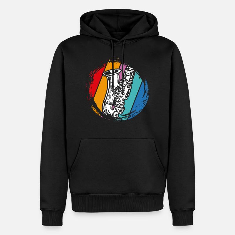 Saxophone - Sweat à capuche Premium bio Homme - noir