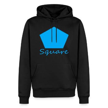 Mauvaise forme carrée - Sweat à capuche Premium bio Homme - noir - Devant - Nico (187cm)