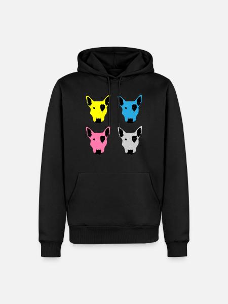 Pitbull Bullterrier CMYK - Männer Premium Bio Hoodie - Schwarz