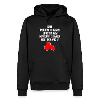 UN PAYS SANS PAYSAN N'EST PLUS UN PAYS - Sweat à capuche Premium bio Homme - noir - Devant - Nico (187cm)