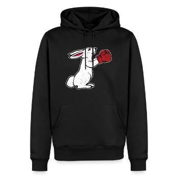 Boxender Hase Vintage Boxhandschuhe Geschenk Boxen - Männer Premium Bio Hoodie - Schwarz - Vorne - Nico (187cm)
