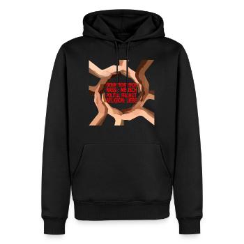 Gegen Rassismus - Männer Premium Bio Hoodie - Schwarz - Vorne - Nico (187cm)