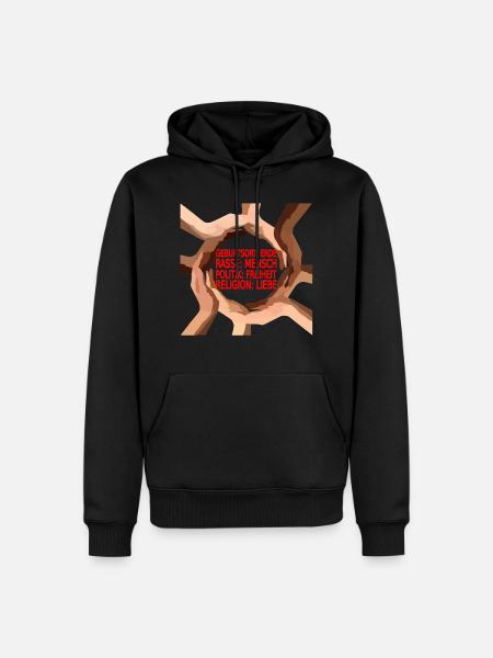 Gegen Rassismus - Männer Premium Bio Hoodie - Schwarz