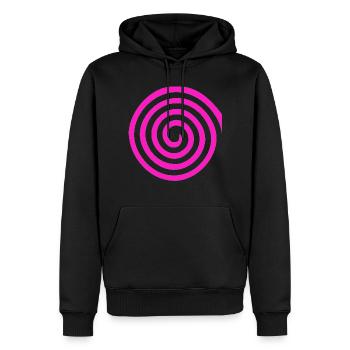 spirale - Sweat à capuche Premium bio Homme - noir - Devant - Nico (187cm)