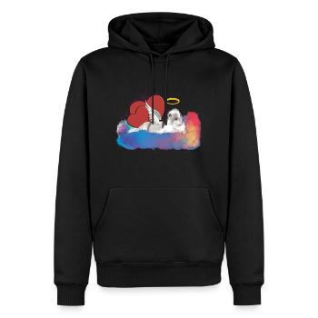 Pauline Lapin Arc-En-Ciel - Sweat à capuche Premium bio Homme - noir - Devant - Nico (187cm)