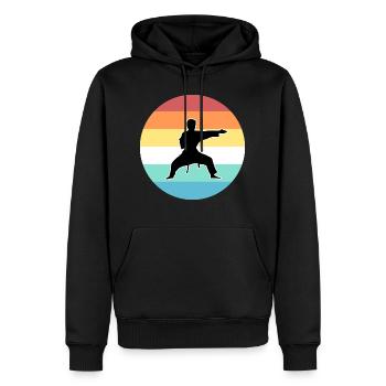 Karaté - Sweat à capuche Premium bio Homme - noir - Devant - Nico (187cm)