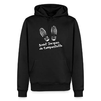 Camino de Santaigo. Jakobsweg, Ultreia T-Shirt Tee - Männer Premium Bio Hoodie - Schwarz - Vorne - Nico (187cm)