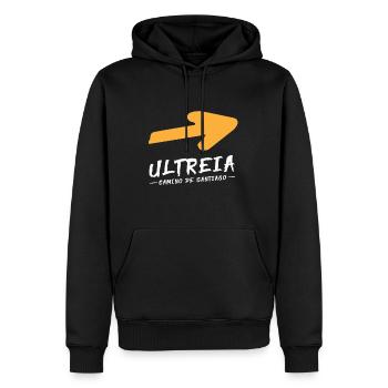 Camino de Santaigo. Jakobsweg, Ultreia T-Shirt Tee - Männer Premium Bio Hoodie - Schwarz - Vorne - Nico (187cm)