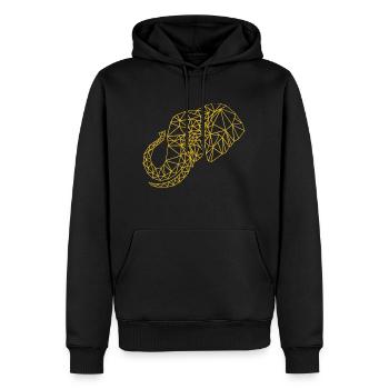 Low Poly Art Elephant Gold - Gift Idea - Men’s Premium Organic Hoodie - black - Front - Nico (187cm)