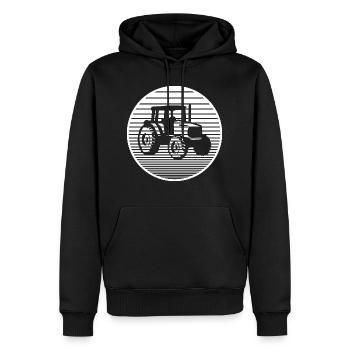 tractor - Men’s Premium Organic Hoodie - black - Front - Nico (187cm)