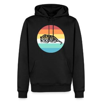 tigre - Sweat à capuche Premium bio Homme - noir - Devant - Nico (187cm)