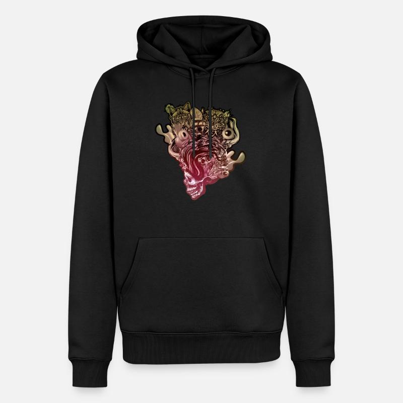 Tête de mort soufflée - Sweat à capuche Premium bio Homme - noir