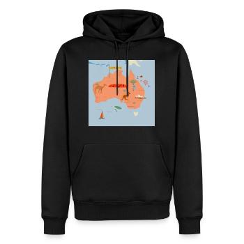 Australia - Männer Premium Bio Hoodie - Schwarz - Vorne - Nico (187cm)