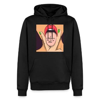 I licked it so it's mine - Männer Premium Bio Hoodie - Schwarz - Vorne - Nico (187cm)