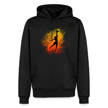 Damen Basketball Dunk Damen Basketball - Männer Premium Bio Hoodie - Schwarz - Vorne - Nico (187cm)