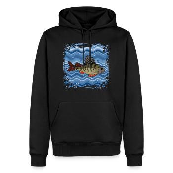 poisson - Sweat à capuche Premium bio Homme - noir - Devant - Nico (187cm)