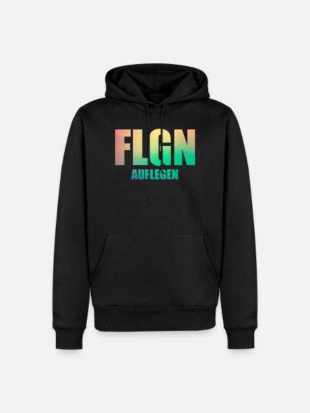 FLGN Bunt Auflegen DJ - Männer Premium Bio Hoodie - Schwarz