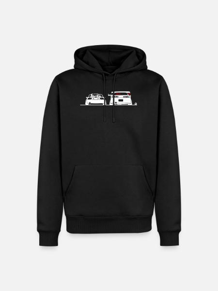 miata vs silvia white - Men’s Premium Organic Hoodie - black