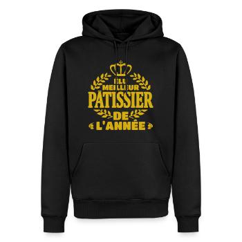 élu meilleur pâtissier de l'année - Sweat à capuche Premium bio Homme - noir - Devant - Nico (187cm)