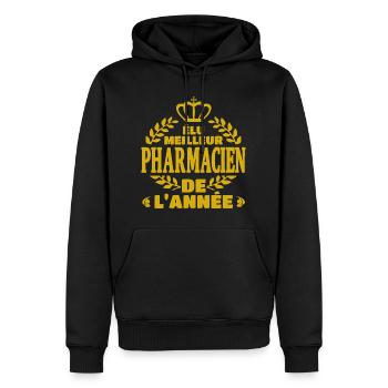 élu meilleur pharmacien de l'année - Sweat à capuche Premium bio Homme - noir - Devant - Nico (187cm)
