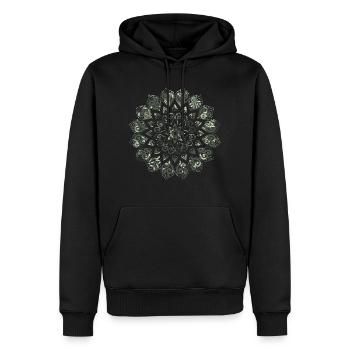 Mandala - Men’s Premium Organic Hoodie - black - Front - Nico (187cm)