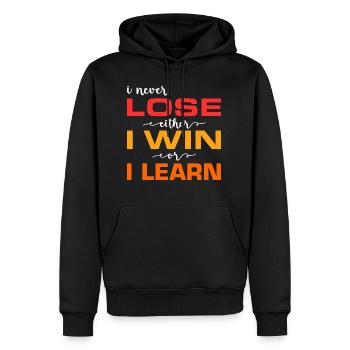 I never lose, either I win or I lose - Men’s Premium Organic Hoodie - black - Front - Nico (187cm)