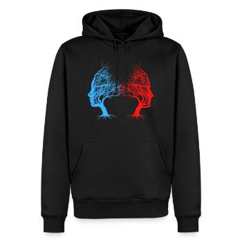 TWO FACE Optical illusion - Männer Premium Bio Hoodie - Schwarz - Vorne - Nico (187cm)