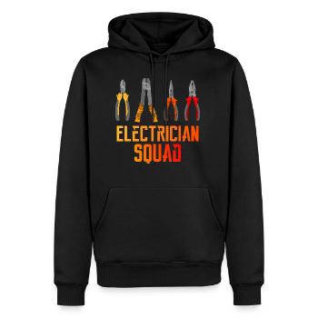 Elektriker Squad Ironic Zitat Craftsman Voltage - Männer Premium Bio Hoodie - Schwarz - Vorne - Nico (187cm)