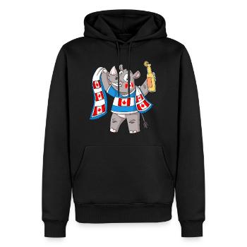 Rhino Fan Canada - Sweat à capuche Premium bio Homme - noir - Devant - Nico (187cm)