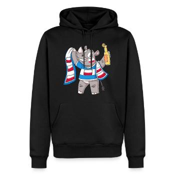 Rhino Fan Poland - Men’s Premium Organic Hoodie - black - Front - Nico (187cm)