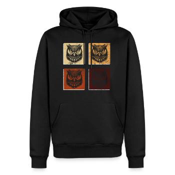 Chouettes mignonnes, nature, art, animaux de la - Sweat à capuche Premium bio Homme - noir - Devant - Nico (187cm)